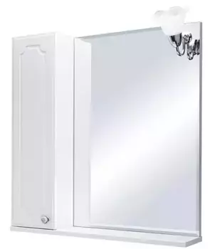Зеркальный шкаф «Sanflor» Ксения 70 с подсветкой белый левый