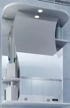 Зеркальный шкаф «СанТа» Лира 55 с подсветкой белый