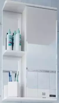 Зеркальный шкаф «СанТа» Ника 40 без света белый правый