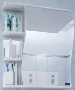 Зеркальный шкаф «СанТа» Волна 55 без света белый правый