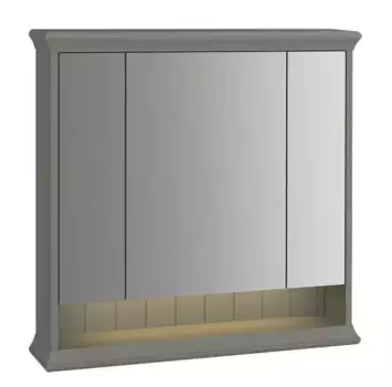 Зеркальный шкаф «Vitra» Valarte 80 с подсветкой серый