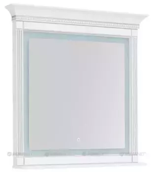 Зеркало «Aquanet» Селена 105 с подсветкой белое с патиной серебро