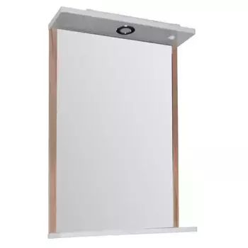 Зеркало «ASB-Woodline» Альпина 50 с подсветкой белый/дуб золотой