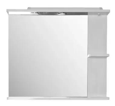 Зеркало «ASB-Woodline» Орхидея 80 с подсветкой белое/северное дерево правое