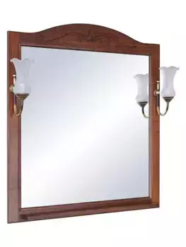 Зеркало «ASB-Woodline» Салерно 80 с подсветкой антикварный орех