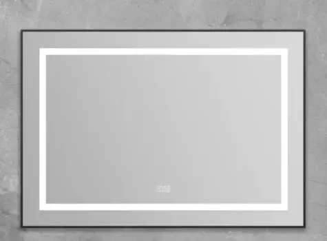 Зеркало «Belbagno» SPC-KRAFT 120/80 с сенсорным выключателем и подогревом с подсветкой чёрное