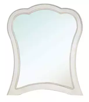 Зеркало «Bellezza» Грация Люкс 90 без света белое с патиной золото