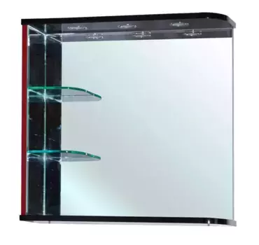 Зеркало «Bellezza» Рио 70 с ИК датчиком с подсветкой красное/чёрное левое