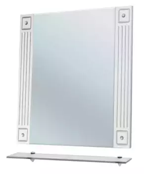 Зеркало «Bellezza» Венеция Люкс 75 без света белое с патиной серебро