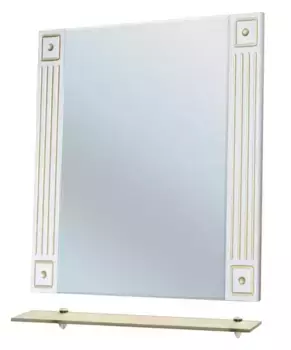 Зеркало «Bellezza» Венеция Люкс 75 без света белое с патиной золото