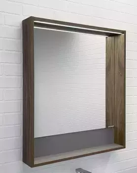 Зеркало «Comforty» Томари 70 с подсветкой дуб тёмно-коричневый