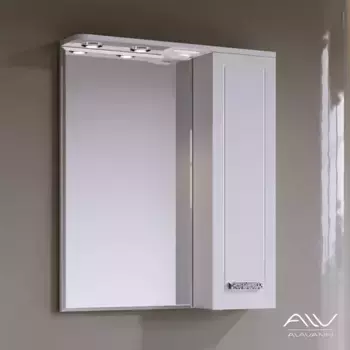 Зеркало с шкафчиком «Alavann» Vittoria 60-01 с подсветкой белый правый