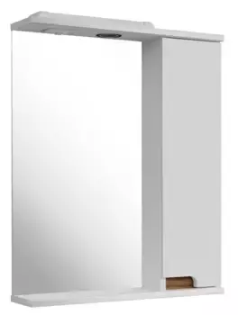 Зеркало с шкафчиком «ASB-Mebel» Вита 60 с подсветкой белое/дуб золотой правый