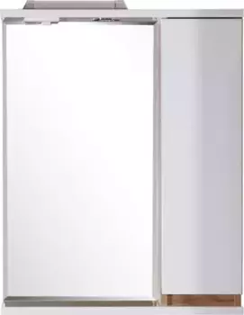 Зеркало с шкафчиком «ASB-Woodline» Марко 60 с подсветкой белый/дуб золотой правый