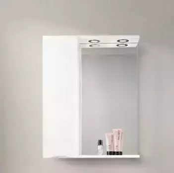 Зеркало с шкафчиком «Belbagno» Marino 60 с подсветкой Bianco Lucido левое