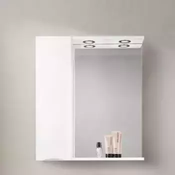 Зеркало с шкафчиком «Belbagno» Marino 70 с подсветкой Bianco Lucido левое