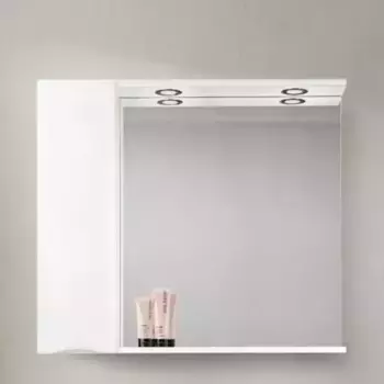 Зеркало с шкафчиком «Belbagno» Marino 90 с подсветкой Bianco Lucido левое