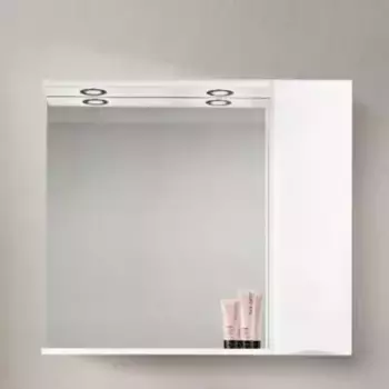 Зеркало с шкафчиком «Belbagno» Marino 90 с подсветкой Bianco Lucido правое