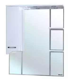 Зеркало с шкафчиком «Bellezza» Дрея 85 с подсветкой белый левый