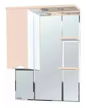 Зеркало с шкафчиком «Bellezza» Эйфория 80 с подсветкой бежевый левый
