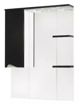 Зеркало с шкафчиком «Bellezza» Эйфория 80 с подсветкой чёрный левый