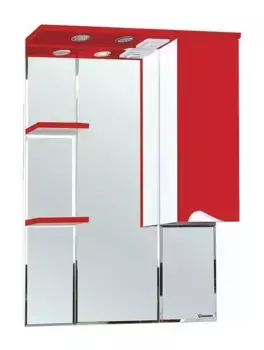 Зеркало с шкафчиком «Bellezza» Эйфория 80 с подсветкой красный правый