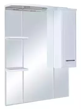 Зеркало с шкафчиком «Bellezza» Коралл 85 с подсветкой белый правый