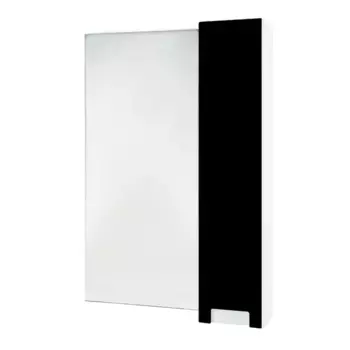 Зеркало с шкафчиком «Bellezza» Пегас 50 без света чёрный/белый правый