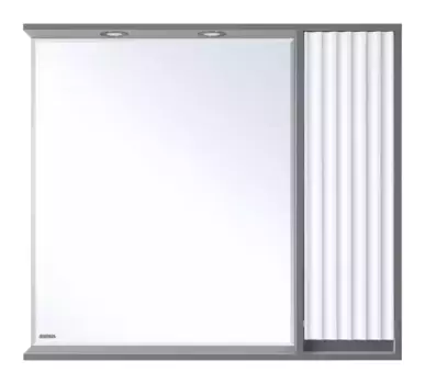 Зеркало с шкафчиком «Brevita» Balaton-90 с подсветкой белый, серый правый