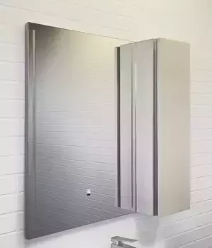 Зеркало с шкафчиком «Comforty» Бильбао 80 с подсветкой серый шёлк правое