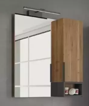 Зеркало с шкафчиком «Comforty» Штутгарт 75 без света дуб тёмно-коричневый правый