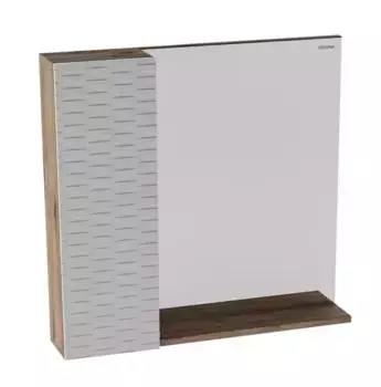 Зеркало с шкафчиком «Grossman» Альба 80 без света белый/веллингтон левый