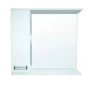 Зеркало с шкафчиком «Loranto» Дина 75 без света белое левый