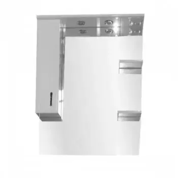 Зеркало с шкафчиком «Loranto» Коралл 80 с подсветкой белое левый