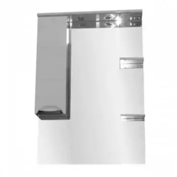 Зеркало с шкафчиком «Loranto» Соло 80 с фрезеровкой с подсветкой белое левый