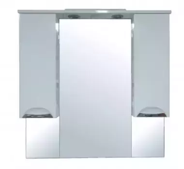 Зеркало с шкафчиком «Loranto» Стиль 100 универсальное с подсветкой белое
