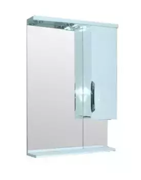 Зеркало с шкафчиком «Loranto» Стиль 60 с подсветкой белое правый