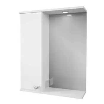 Зеркало с шкафчиком «Marka One» Story 58 с подсветкой белое левый