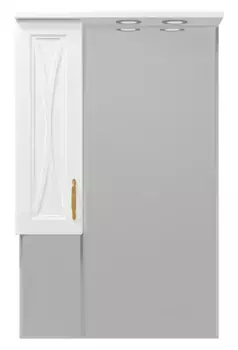 Зеркало с шкафчиком «Misty» Амбра 70 с подсветкой белый левый