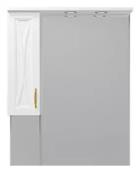 Зеркало с шкафчиком «Misty» Амбра 80 с подсветкой белый левый