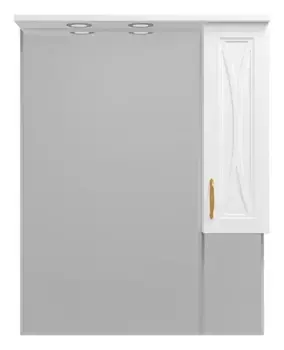 Зеркало с шкафчиком «Misty» Амбра 80 с подсветкой белый правый