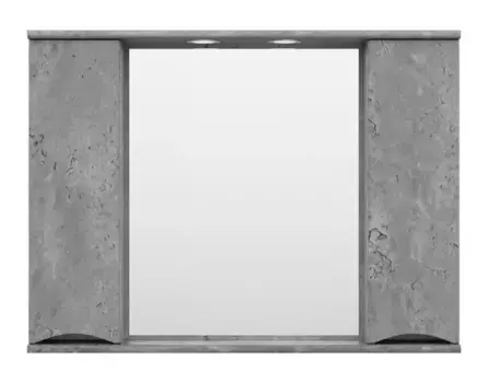 Зеркало с шкафчиком «Misty» Атлантик 100 с подсветкой серый камень