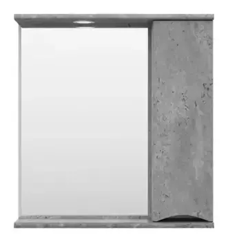 Зеркало с шкафчиком «Misty» Атлантик 70 с подсветкой серый камень правый