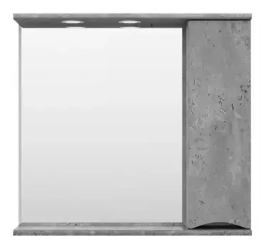 Зеркало с шкафчиком «Misty» Атлантик 80 с подсветкой серый камень правый