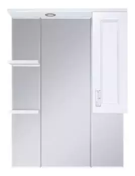 Зеркало с шкафчиком «Misty» Дива 85 с подсветкой белый правый