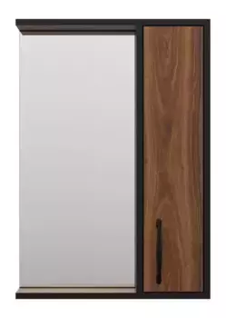 Зеркало с шкафчиком «Misty» Кедр 50 без света черный, орех правый
