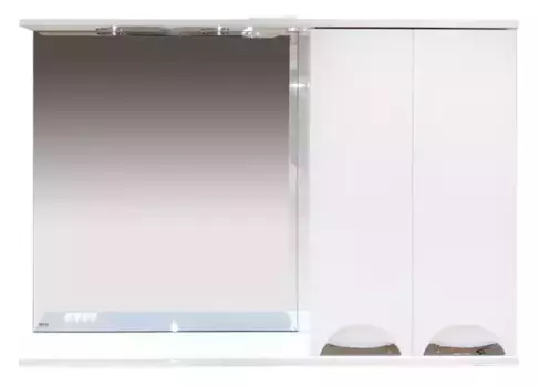 Зеркало с шкафчиком «Misty» Куба 120 с подсветкой белый правый