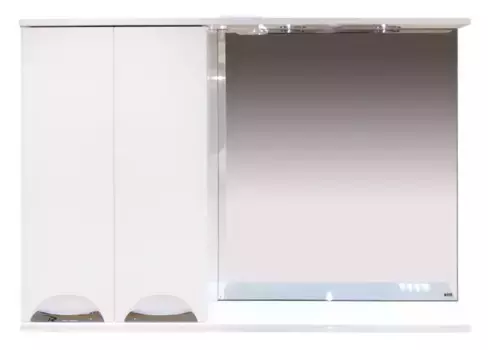 Зеркало с шкафчиком «Misty» Куба 120 с подсветкой белый левый
