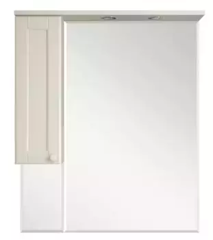 Зеркало с шкафчиком «Misty» Латте 85 с подсветкой бежевый левый