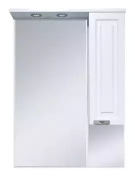 Зеркало с шкафчиком «Misty» Терра 70 с подсветкой белый правый